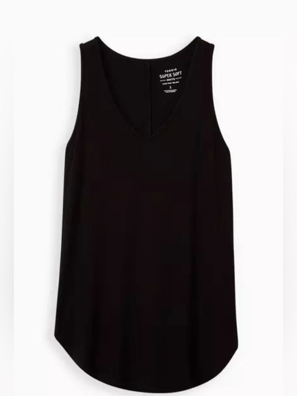 Torrid Black Super Soft Knit V-neck Tank - Picture 2 of 6